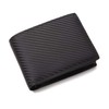 Ignarts MW-01 Men's Bifold Wallet, Carbon Leather, Genuine Leather, Large