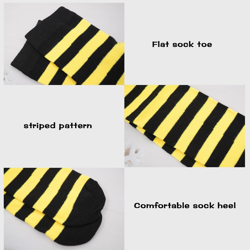 BAOKELAN Knee High Long Socks Striped Casual Thigh High Socks