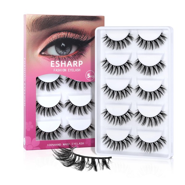 False Eyelashes Russian Strip Lashes D Curl Fluffy Mink Lashes