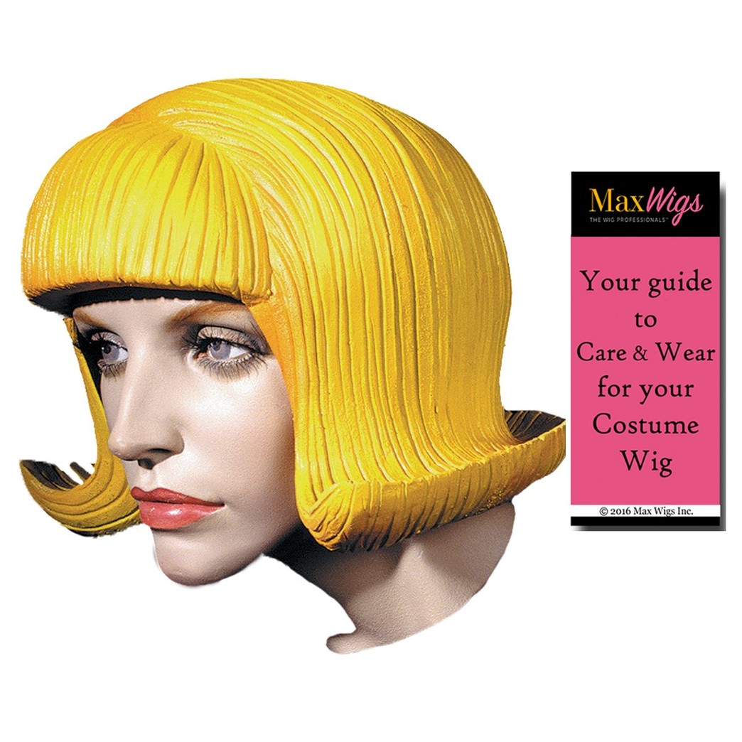 Flip Rubber Wig Anime Lazytown Female 1960s Style Latex Lacey Wigs Bundle with MaxWigs Costume Wig Care Guide