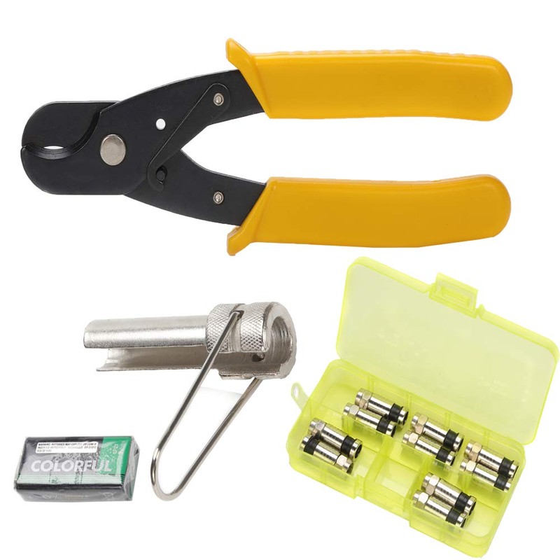 TLS.eagle F Compression Tool Coax Cable Crimper Kit, Adjustable RG6