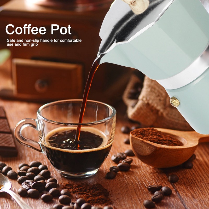 Stovetop Coffee Maker Aluminium Octagonal Coffee Pot Kettle Moka Pot