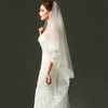 AEDNX Double Layer Fingertip Length Bridal Tulle Veil with Delicate