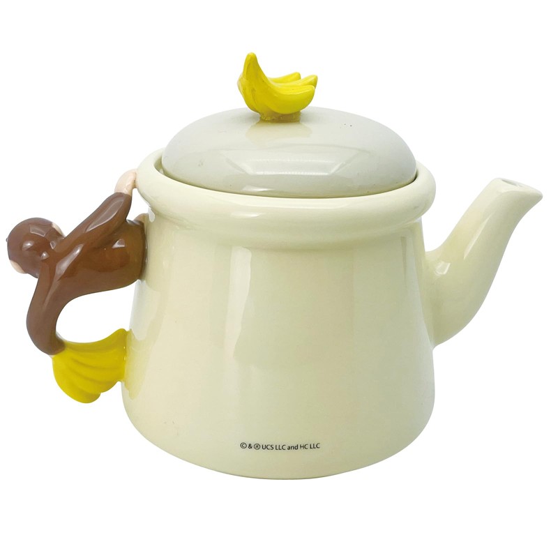 Sunart SAN4270 Curious George Teapot, Simple Line, Approx. 12.2 fl
