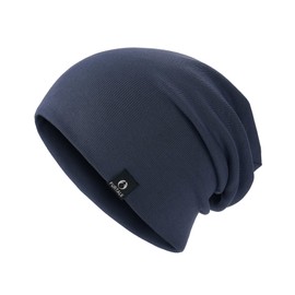 FURTALK Slouchy Beanie for Men Women Soft Knit Stretchy Skull Cap Stylish & Warm, Navy