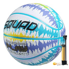 SQUAD Ultra Grip Basketball Size 7 (29.5 Inches) - Improved Durable Jump for Outdoor Play - Deep Channel Construction for Easy Control with Pump Included