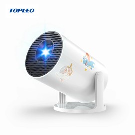 Topleo Outdoor Cinema Projector Hy300 Pro Vekids Projection for Kids Android Smart 4k Mini Home Portable Video Projectorcolor: White