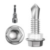 Wensilon (250Pcs)#10×5/8" Hex Washer Head Self Drilling Screws, 410 Stainless