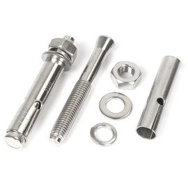 Stainless Steel M6 x 60mm Hex Head Sleeve Anchor, for Pad Eye Plate Hook Hanging Hardware 1/4" x 2-3/8" Expansion Bolt (4pcs Hex Sleeve Anchor)