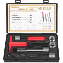 CYSFETENA M18x1.5 Internal Thread Nut Repair Kit,10PCS Helicoil Thread Repair Kit,Stainless Steel Thread Repair Kit for Automotive High Voltage Switchgear Microwave Communication