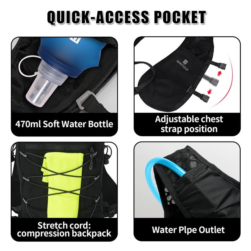 BBAIYULE® Hydration Running Vest Backpack,Cycling Water Backpack ,Biking Hydration Vest