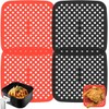 MLIMBU Reusable Silicone Air Fryer Liners 7,28 Inch!(4pack aquare) Durable Dishwasher Safe Non-Stick Parchment Paper Replacement