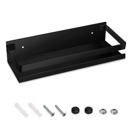 Newellsail Duschablage Edelstahl Badezimmer Duschregal Wandmontage Badregal Rechteckiges Lagerung Organizer Regale für Küche Badezimmer Wohnzimmer 30cm (Schwarz)