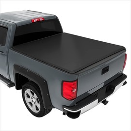 Vinyl Top Soft Tri-Fold Truck Bed Tonneau Cover Compatible with 20-24 Jeep Gladiator 5.5Ft Bed