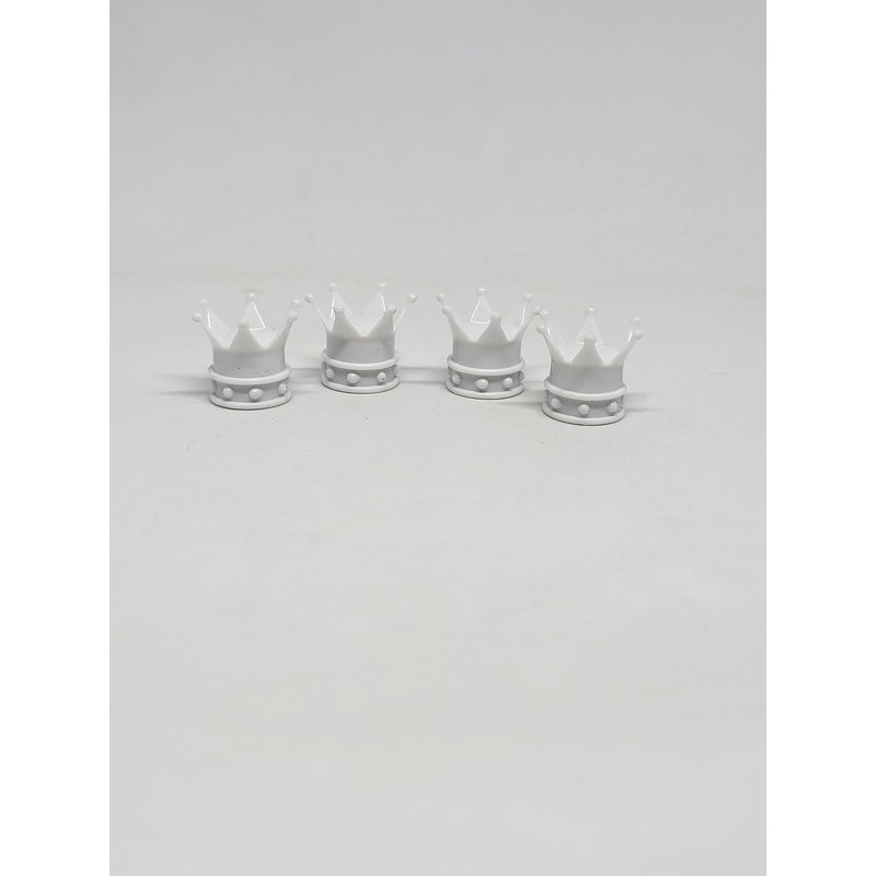 White Crown Tire Wheel Stem Air Valve Caps Car Truck