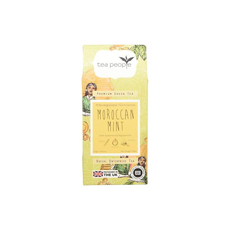 Tea People Moroccan Mint, 15 Tea Pyramids in Retail Pack,