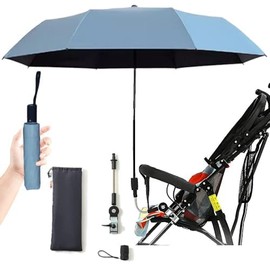 Nakazawa Pram Umbrella,Pram Parasol uv Protection, with Umbrella Clip Fixing Device, UPF 90+ UV Protect Pushchair Sun Parasol (Sky Blue)