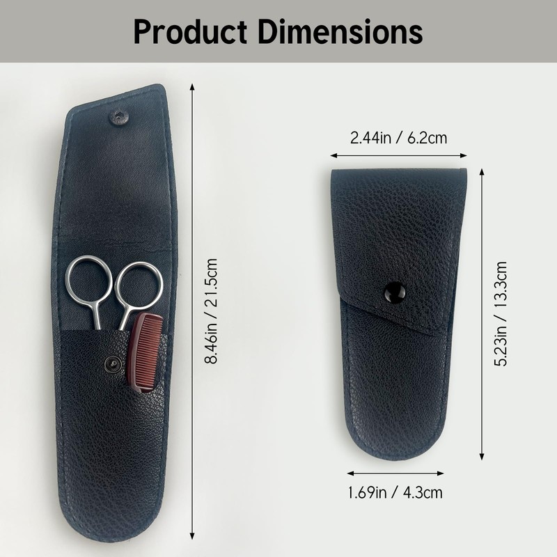 Mustache Grooming Set - Precision Mustache Scissors and Comb Kit