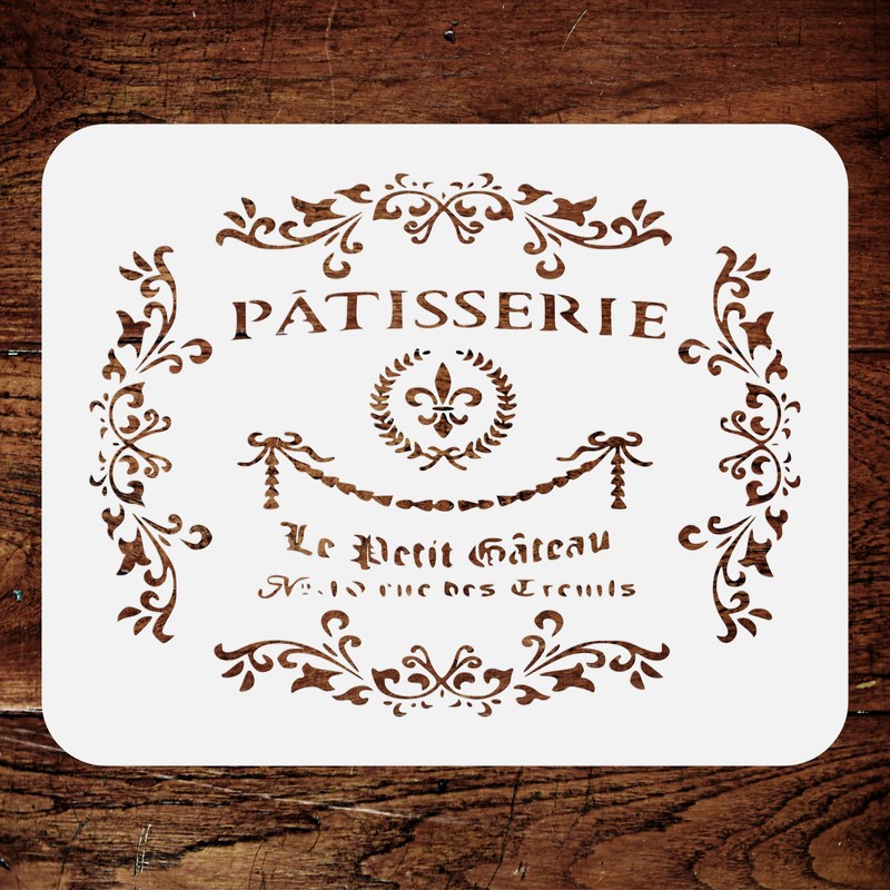 Patisserie Stencil, 26.67 x 21.59 cm (M) - Vintage French