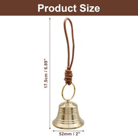 Marvexi Brass Door Knob Bell, Vintage Gold, 2 Inch, 1Pcs