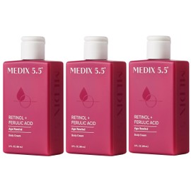 Medix 5.5 Retinol Body Lotion Firming Moisturizer | Crepey Skin Care Treatment | Retinol Body Cream | Firming Cream Targets Look Of Crepe Skin, Wrinkles, & Sagging, 3 Fl Oz Travel Size, 3-Pack