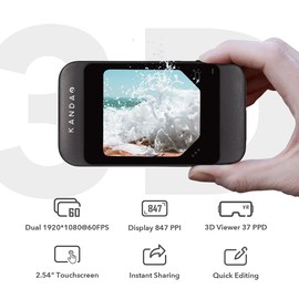 KanDao QooCam Ego, 24MP/8K Photos/4K 60FPS Videos 3D Stereoscopic Camera, Content Creator for VR Headsets AR Glasses, Black Camera Only