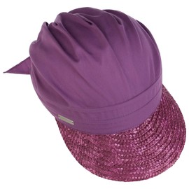 Seeberger Ladies Plain Straw Fabric Sun Hat, Purple (Purple 71)