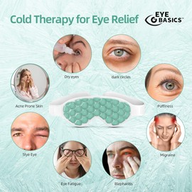 Eye Basics Cooling Eye Compress Mask, Reusable Gel Eye Mask for Relieving Eye Discomfort Due to Migraines, Puffy Eyes, Dark Circles, Headaches, and Tired Eyes, Hot or Cold, Unisex