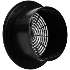 Vent Systems 6'' Inch - Black - Plastic - Dismantable Ceiling Grille - Round Air Vent Louver - Grill Cover - Nylon Screen - HVAC Vents for Bathroom, Home Office, Kitchen
