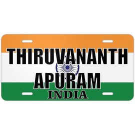 Thiruvananthapuram India Flag Metal License Plates | Countries and Cities Pride car tag Collection