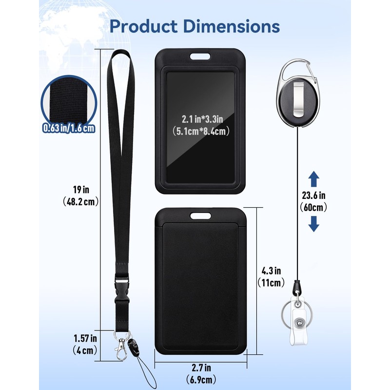 Teskyer Lanyards for ID Badges Set, ID Badge Holder with