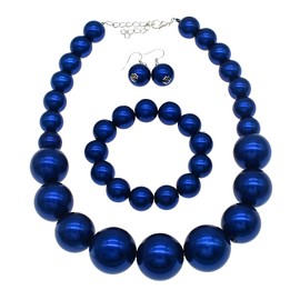 JNF Chunky Big Pearl Necklace for Women Faux Pearls Necklace set Large Beaded Pearl Collar Choker Necklaces Christmas Jewelry, Pearl, Pearl