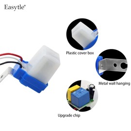 Easytle 2 Pack AC DC 12V 10A Auto On/Off Photocell Light Switch Photocell Photo Switch P