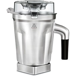64-Ounce Stainless Steel Blending Container Replacement with SELF-DETECT, for vitamix blender pitcher Compatible with Full-Size Vitamix 5200 5000 6300 Vm0103 Vm0197 E310 A2500 etc, BPA-Free lid