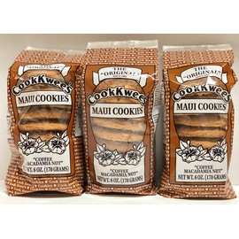 Cook Kwee's Maui Cookies, Coffee Macadamia Nut - 6 ounce (170g), 3 packs
