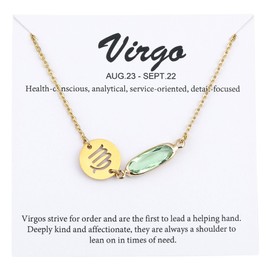 TGOLM 14k Gold Plated Virgo Sign August Birthstone Crystal Bracelet for Women Birthday Gift