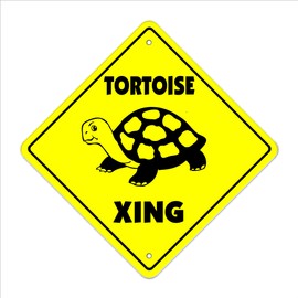 SignMission Tortoise Crossing Decal Zone Xing | Indoor/Outdoor | 4" Tall Turtle Animal Lover Collectible, 3 Pack of 4 X 4" Wide