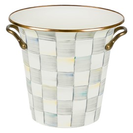 MACKENZIE-CHILDS Wine Cooler, Champagne and Wine Bucket, Ice Bucket, Gray-and-White Sterling Check