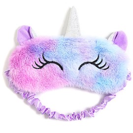 Annimal Eye Mask for Sleeping, Cute Unicorn Sleeping Mask, Silk Plush Blindfold for Adults Children, 3D Cute Eye Mask, Unicorn Breathable Eyeshade for Travel, Nap