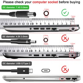 65W AC Power Laptop Adapter Supply PA12 PA-12 06TM1C for Dell Inspiron 1464 13Z 14Z 14R 15R 15Z Latitude E6330 (HK65NM130) E5250 E5440 E5450 3150 3350 E7270 (Pack of 1)