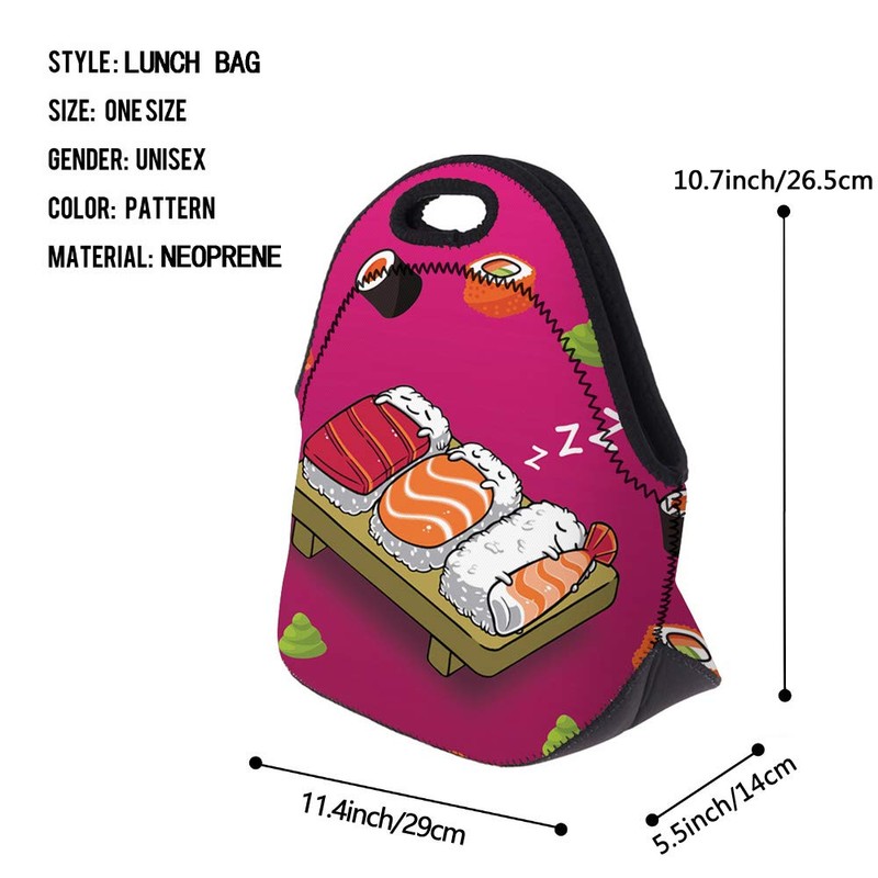 Insulated Neoprene Lunch Bag for Women,Men and Kids, Reusable Soft