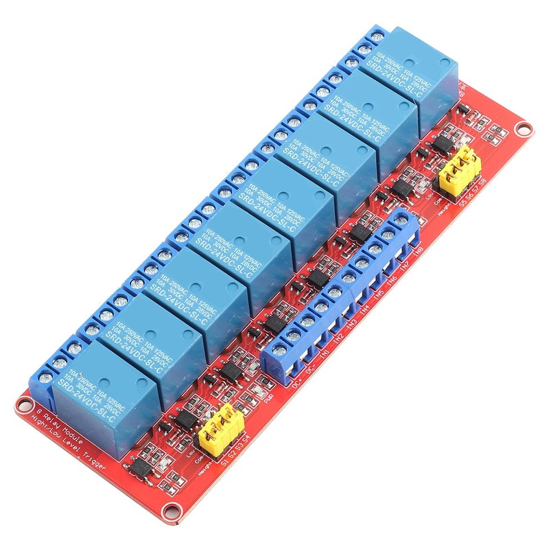 24 V 8-channel relay module, relay with optocoupler insulation, high