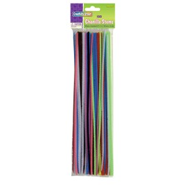 Chenille Kraft CK-711201 Assorted Colors Stems, 0.5" Height, 3" Wide, 12.2" Length (100 Pieces)