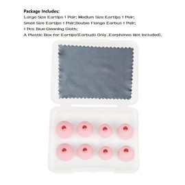 CYADCI Earbud Tips Compatible with Beats Powerbeats Pro Wireless Earbuds，4 Pairs Silicone Earbuds Buds Set Replacement Earbud Tips,Pink