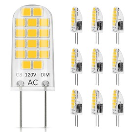 DiCUNO G8 Dimmable LED Bulb, 2W (20W Equivalent), 4000K Natural White, 200lm, 120V JCD Bi-Pin for Under Cabinet Lighting, 10-Pack