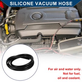 Hihaha Silikon-Vakuumschlauch Automobil-Vakuumschlauch Hochtemperatur 6ft 1/4" 6mm ID 3,5mm Dicke 1 Stück Schwarz