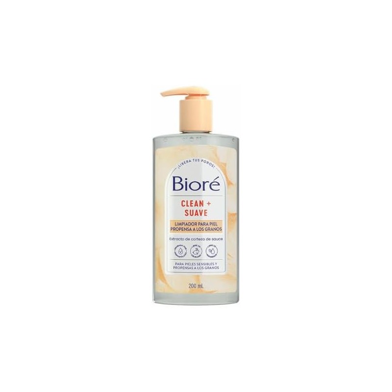 Bioré, Clean + Suave Limpiador Facial Suave para Pieles Sensibles
