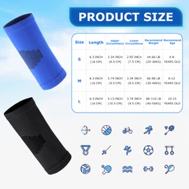 Kasyat Codera de Compresión Tejida Manga de Brazo de Gimnasio con Soporte Codera Deportes de Levantamiento de Pesas (2 Piezas, S)