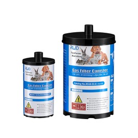 RWD® 6-Pack Veterinary Anesthesia Gas Filter Canisters - High-Efficiency Gas Adsorber for Dogs or Cats, Adsorbs Up to 50g(Small)
