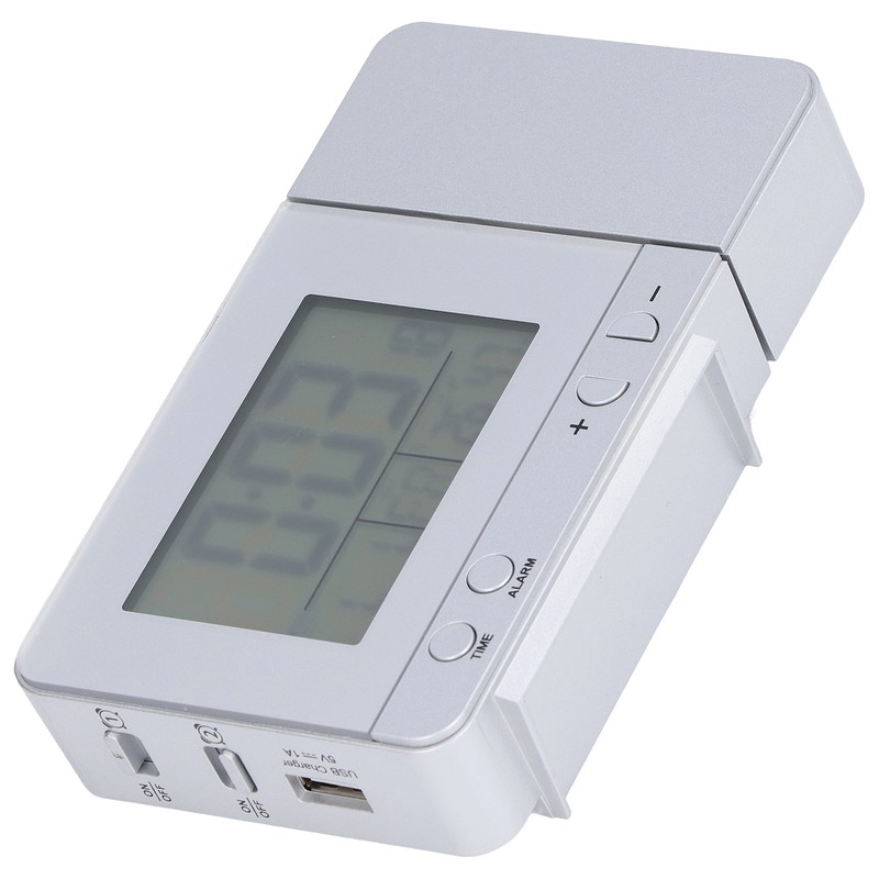 Projection Alarm Clock Backlit LED USB Charging Multifunctional Clock with